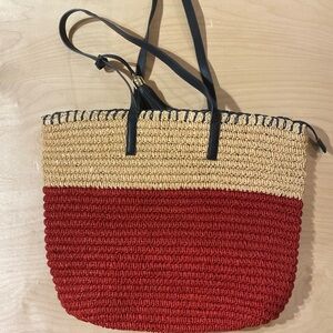 Talbots Red and Tan Shoulder Bag